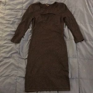 Express Navy Form Fitting Sweater Dress - Sparkly!